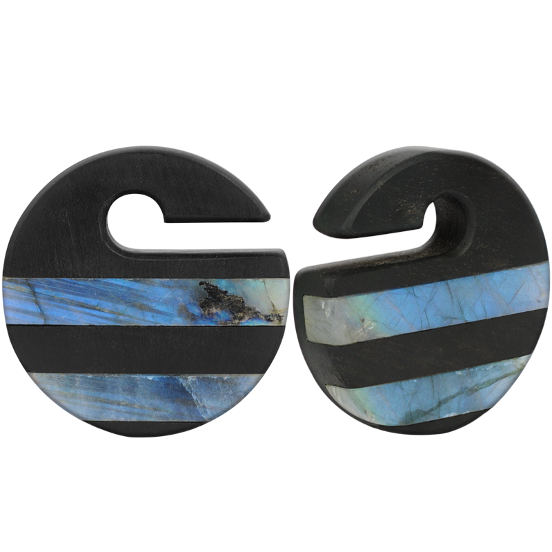 Ebony and Labradorite Weights (Price for Pair) Orecchio