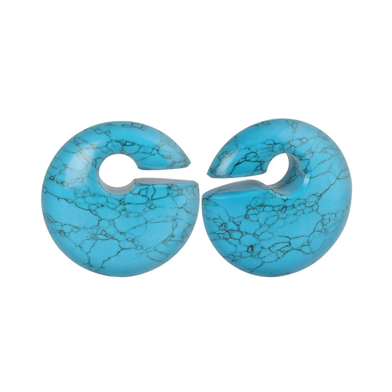 Small Eclipse Stone Weight Chinese Turquoise (Price for Pair) Orecchio