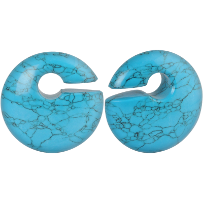 Large Eclipse Stone Weights Chinese Turquoise (price for pair) Orecchio