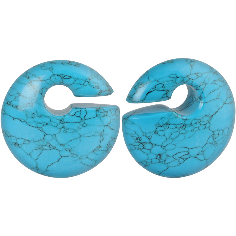 Large Eclipse Stone Weights Chinese Turquoise (price for pair) Orecchio