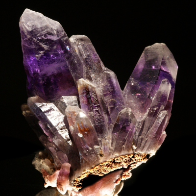 Natural Stones Amethyst Prism Pendants (Price for Pair) Ear