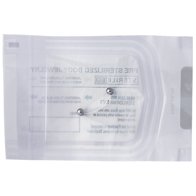 Sterlized Bioplast Micro Bananas with Titanium Balls (box 10 pcs) Gioielleria Sterile