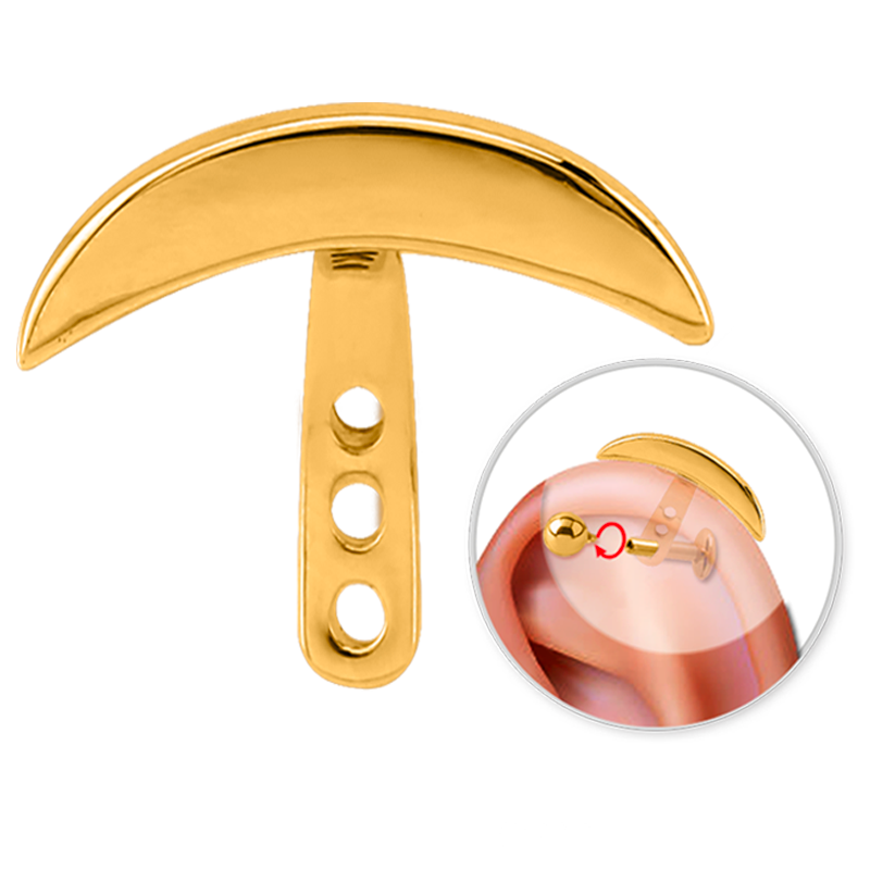 Gold Pvd Steel Helix Wrap Orecchio