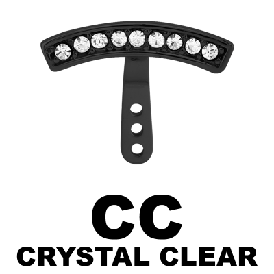 Black Pvd Steel Jewelled Helix Wrap Orecchio