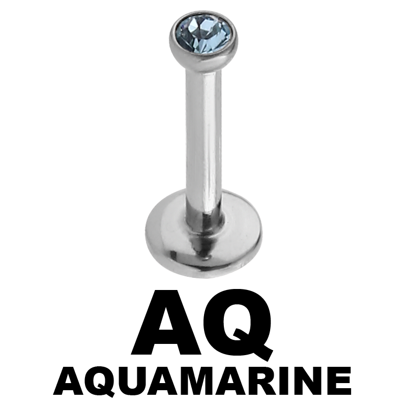 Surgical Steel Internally Threaded jeweled Cast Labret Labret