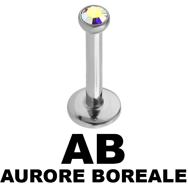Surgical Steel Internally Threaded jeweled Cast Labret Labret