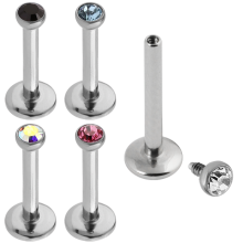 Surgical Steel Internally Threaded jeweled Cast Labret