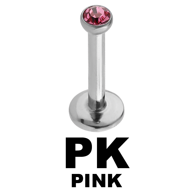 Surgical Steel Internally Threaded jeweled Cast Labret Labret