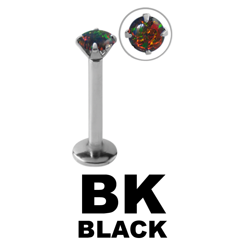 Internally Steel Threaded Labret Prong Set Opal Labret Internally Steel Threaded Labret Prong Set Opal Labret