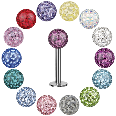 Jewelled Threaded Titanium Micro Labret Labret