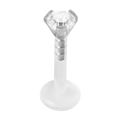 Bioplast Labret with 3.0mm Prong Set 316L Steel Attachment Labret
