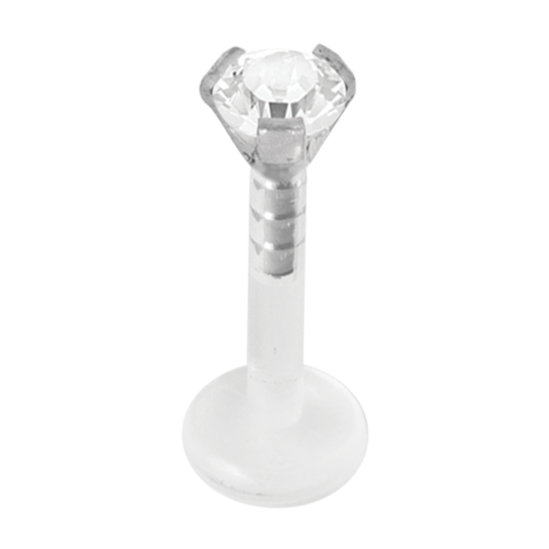 Bioplast Labret with 3.0mm Prong Set 316L Steel Attachment Labret