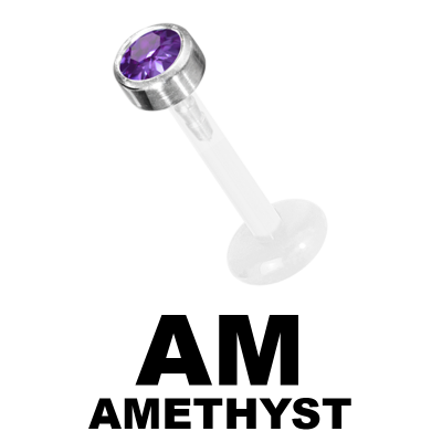 Bioplast Labret with 2.5\4.0mm Jewelled Titanium Disk Labret