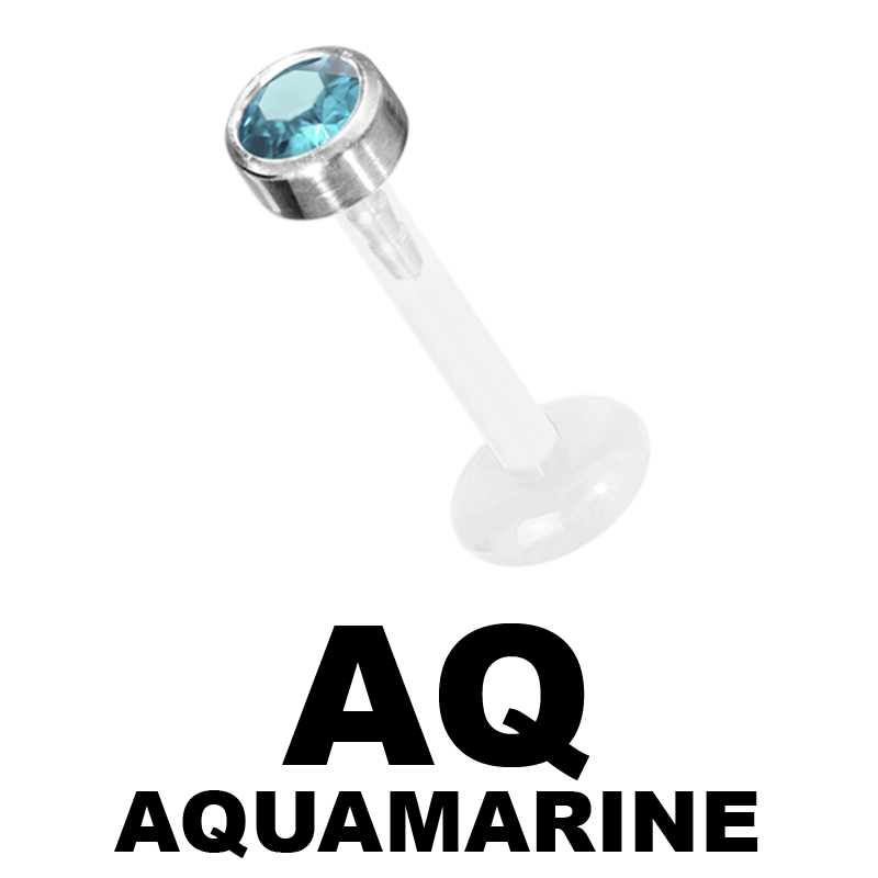 Bioplast Labret with 2.5\4.0mm Jewelled Titanium Disk Labret