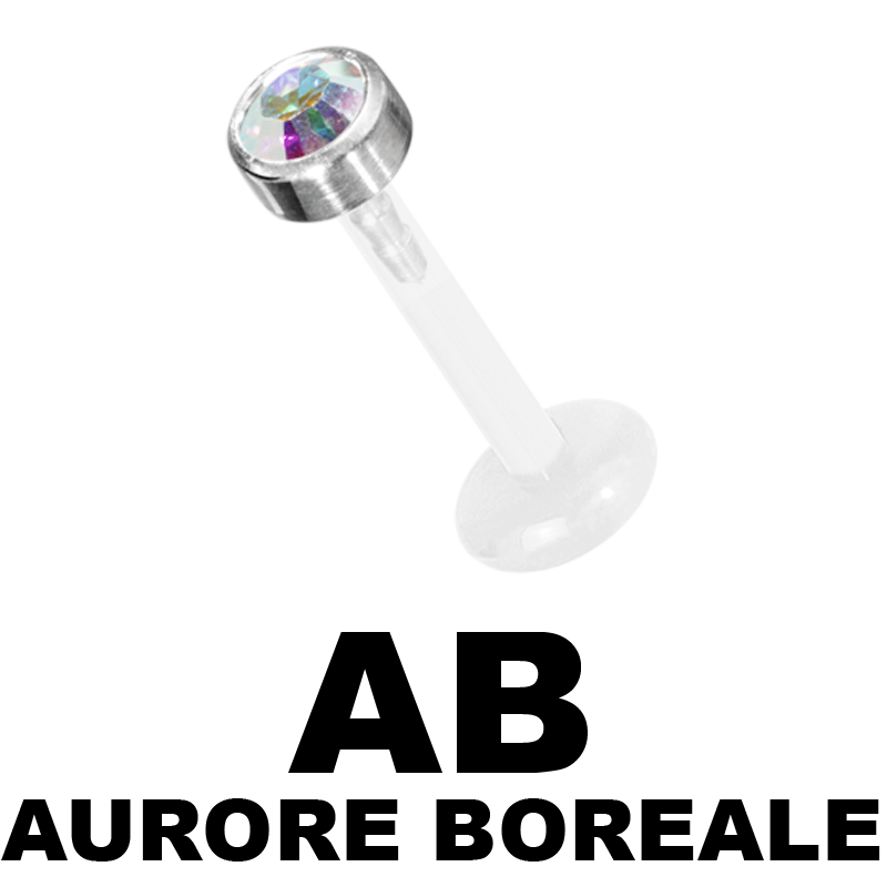 Bioplast Labret with 2.5\4.0mm Jewelled Titanium Disk Labret