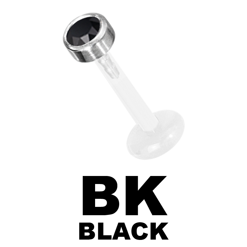 Bioplast Labret with 2.5\4.0mm Jewelled Titanium Disk Labret