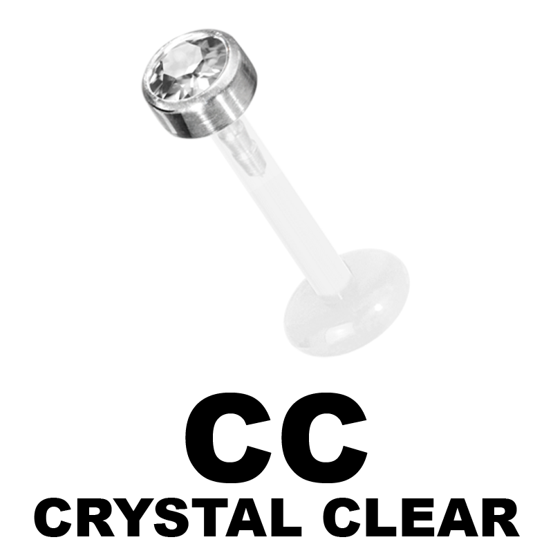 Bioplast Labret with 2.5\4.0mm Jewelled Titanium Disk Labret