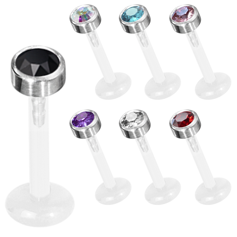 Bioplast Labret with 2.5\4.0mm Jewelled Titanium Disk Labret