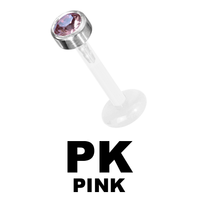 Bioplast Labret with 2.5\4.0mm Jewelled Titanium Disk Labret