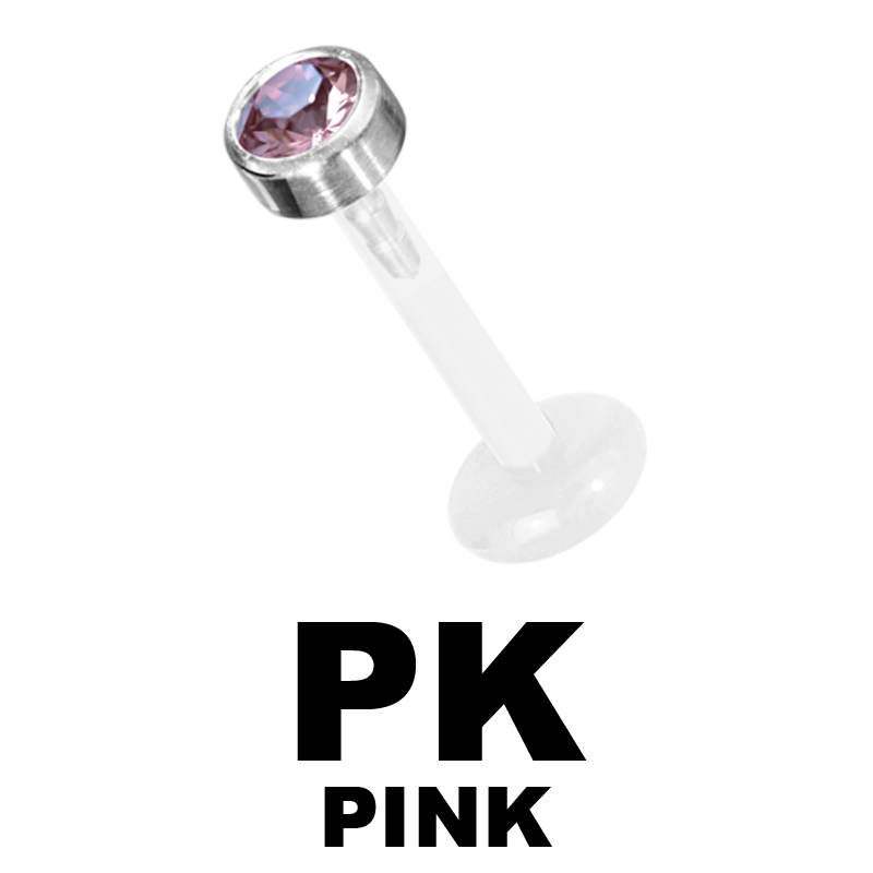 Bioplast Labret with 2.5\4.0mm Jewelled Titanium Disk Labret
