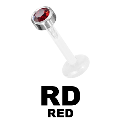 Bioplast Labret with 2.5\4.0mm Jewelled Titanium Disk Labret
