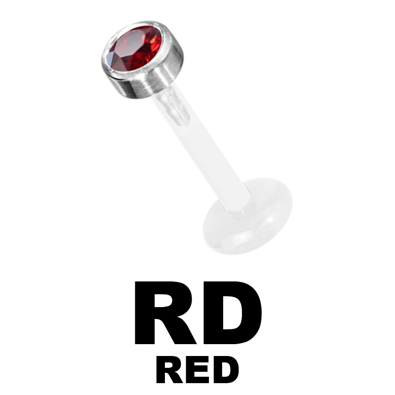 Bioplast Labret with 2.5\4.0mm Jewelled Titanium Disk Labret