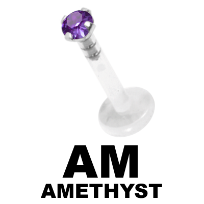 Bioplast Labret with 2.0\3.0mm 925 Silver Jewelled Disk Labret