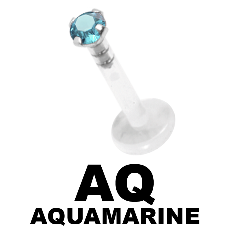 Bioplast Labret with 2.0\3.0mm 925 Silver Jewelled Disk Labret