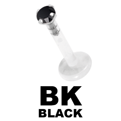 Bioplast Labret with 2.0\3.0mm 925 Silver Jewelled Disk Labret