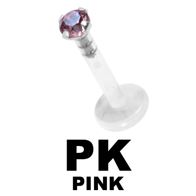 Bioplast Labret with 2.0\3.0mm 925 Silver Jewelled Disk Labret