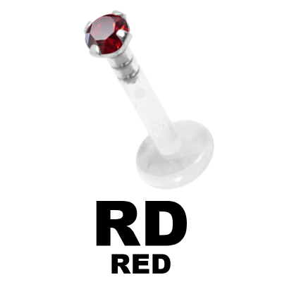 Bioplast Labret with 2.0\3.0mm 925 Silver Jewelled Disk Labret