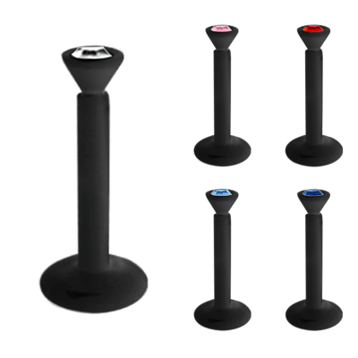 Bioplast Jewelled Labret Black Labret