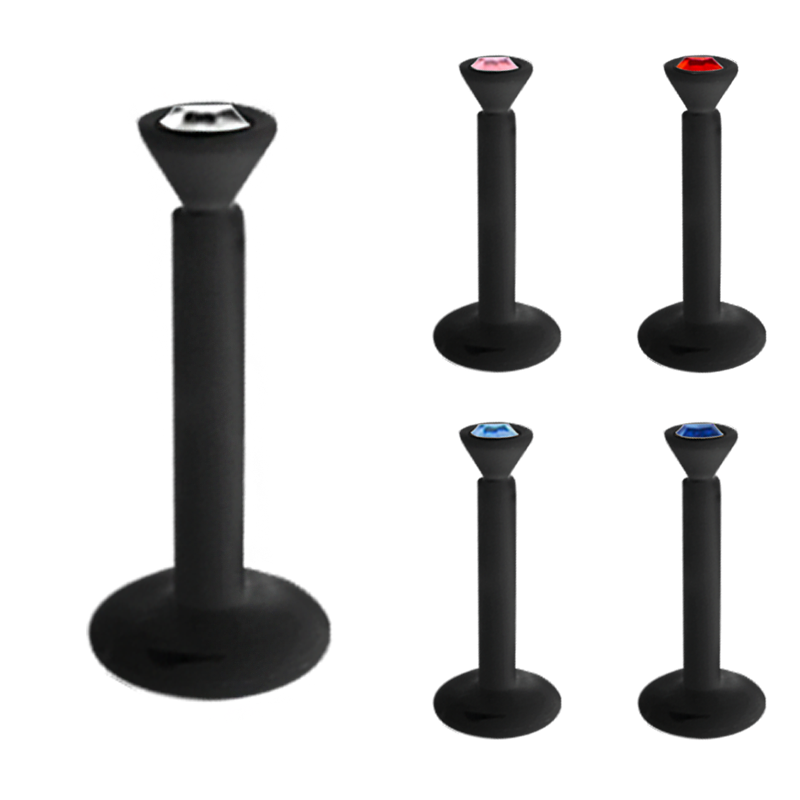 Bioplast Jewelled Labret Black Labret