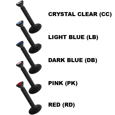 Bioplast Jewelled Labret Black Labret