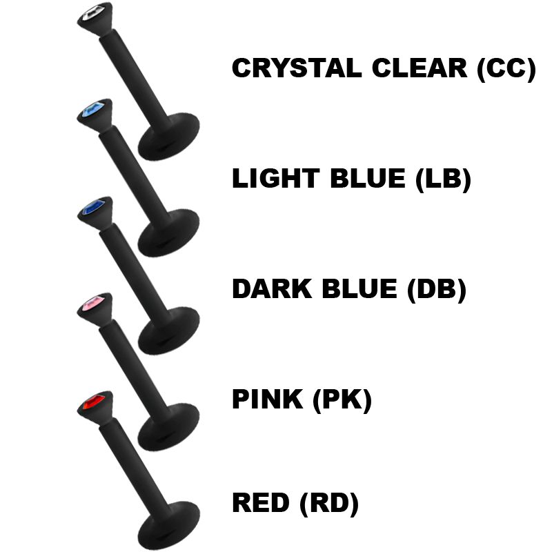 Bioplast Jewelled Labret Black Labret
