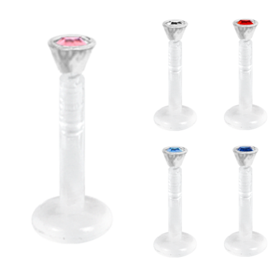 Bioplast Jewelled Labret Transparent Labret