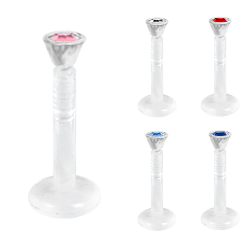 Bioplast Jewelled Labret Transparent Labret