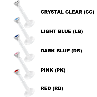 Bioplast Jewelled Labret Transparent Labret