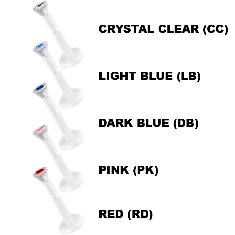 Bioplast Jewelled Labret Transparent Labret