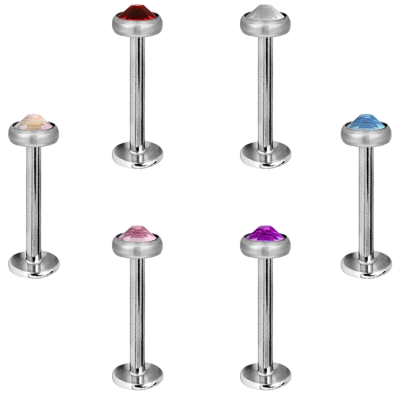 Titanium Labret with Jewelled Disk Labret