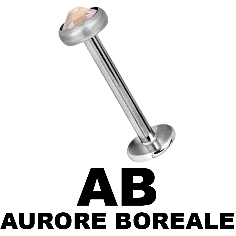 Titanium Labret with Jewelled Disk Labret