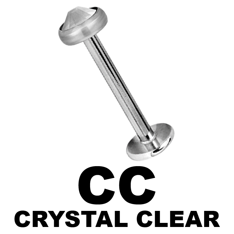 Titanium Labret with Jewelled Disk Labret