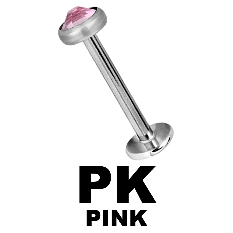 Titanium Labret with Jewelled Disk Labret