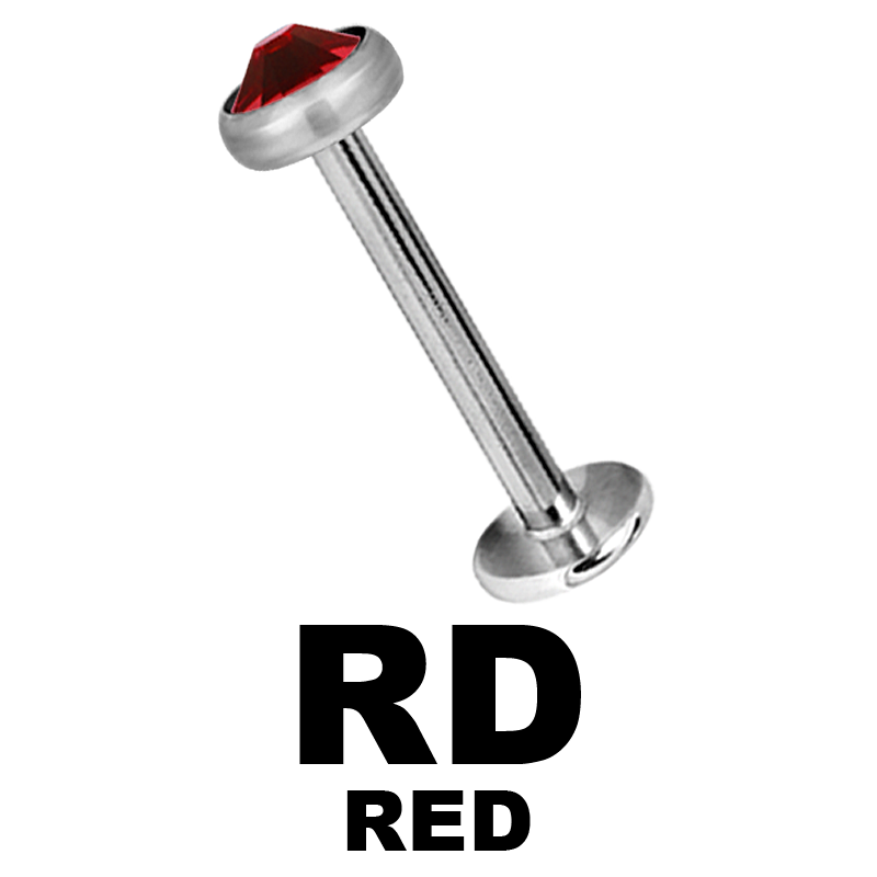Titanium Labret with Jewelled Disk Labret