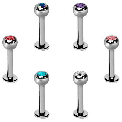 Titanium Labret with Jewelled Ball Labret