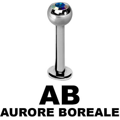 Titanium Labret with Jewelled Ball Labret