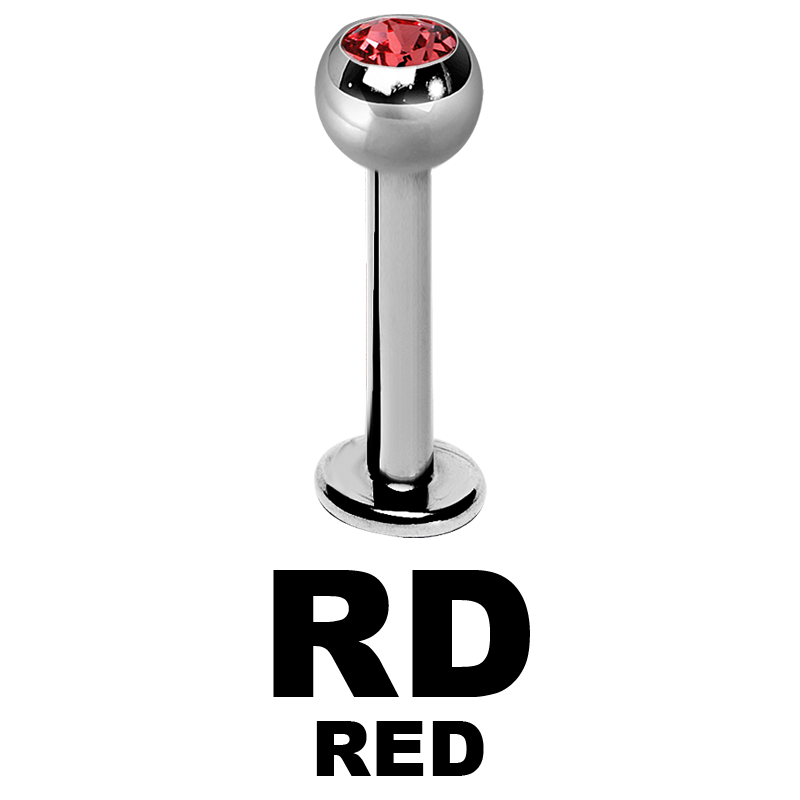Titanium Labret with Jewelled Ball Labret