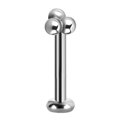 Titanium Internally Threaded Micro Labret (3 Ball Trinity) Labbro