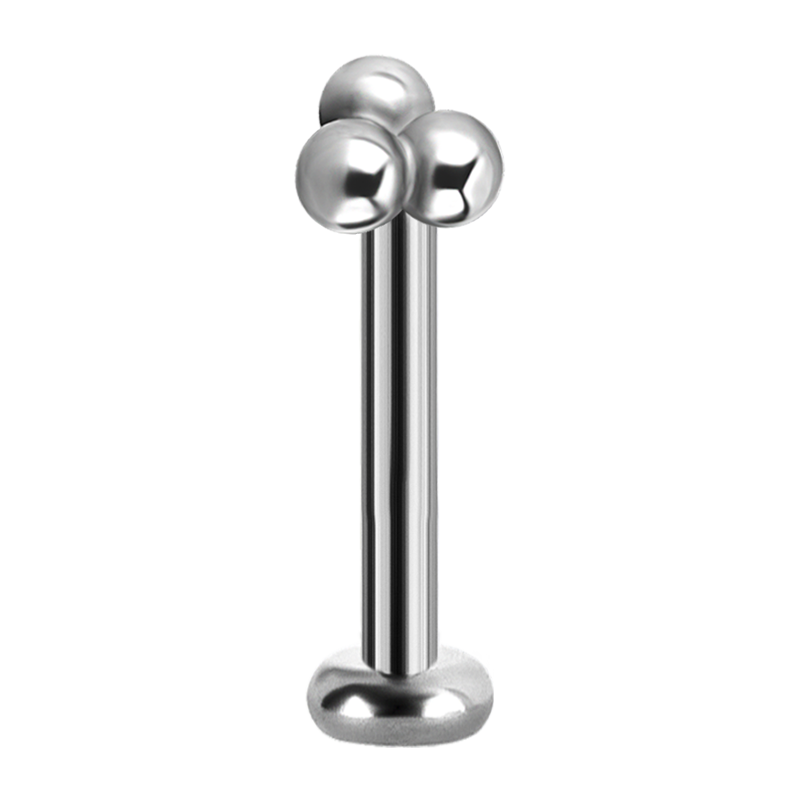 Titanium Internally Threaded Micro Labret (3 Ball Trinity) Labbro