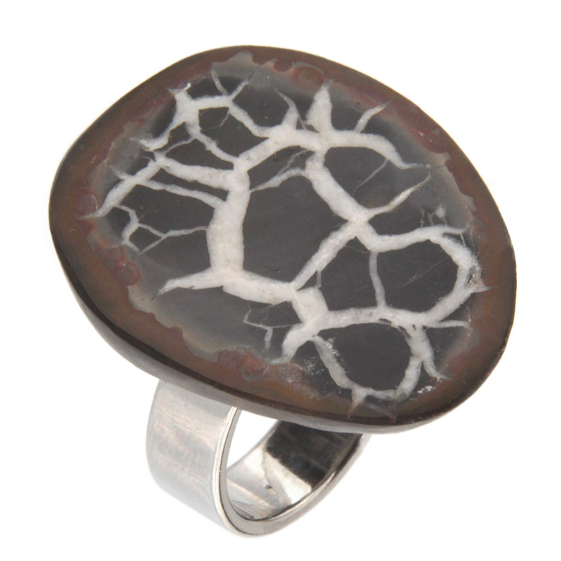Steel Ring with Septaria Anelli